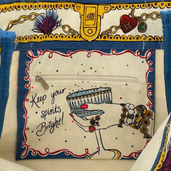 Brighton Glitterling Love Jewel Charm Print Canvas Tote Bag - Picture 9 of 9